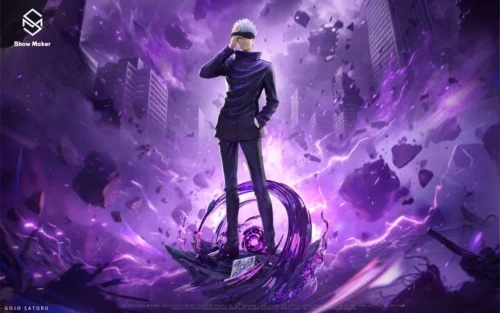 "Dynamic 1/6 Gojo Satoru - Jujutsu Kaisen statue by ShowMaker Studio, an exclusive 98-piece limited edition, unleashing Limitless power with dramatic."