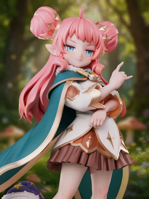 "Experience the premium 1/6 Cleysia Figure Rock Kingdom resin statue, showcasing exquisite detail and a dynamic action pose amidst shimmering magical."