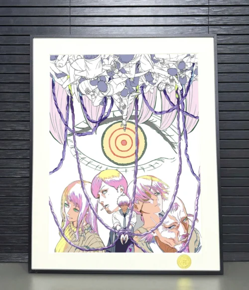 Limited Edition Chainsaw Man Assassin Arc art print. Premium gallery details showcase Denji, Makima, and Reze's dynamic, intense style.
