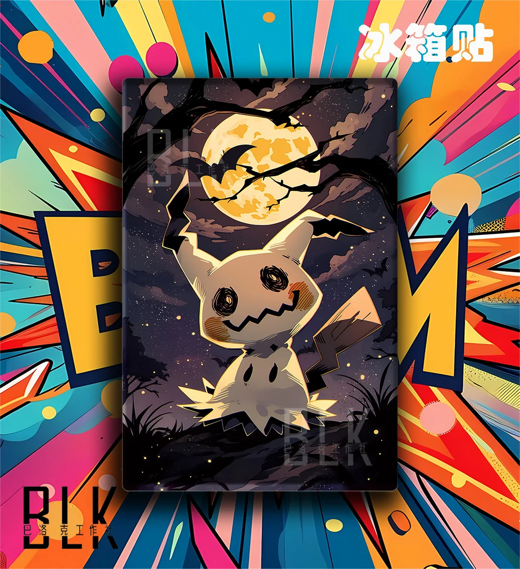 "Elegant Baroque Mimikyu decorative painting from Pokémon, displayed from various angles to highlight its moonlit dark fantasy details and ornate."