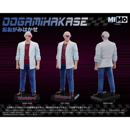 "Mimo Studio Dr. Ohgami & Aji Fujita Kichi Limited Edition Mini 4WD figures from Let's & Go!!, exquisitely detailed from every angle."