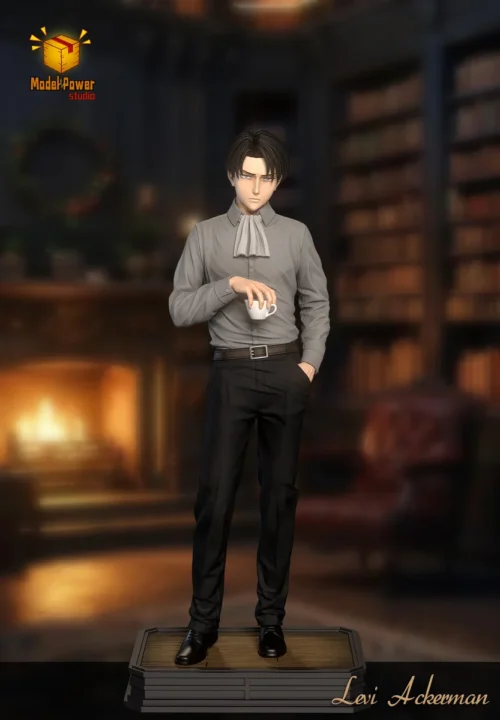 "Levi Ackerman Attack on Titan premium resin figure. Intricate removable suit details and dynamic sculpting from multiple angles. Limited edition."