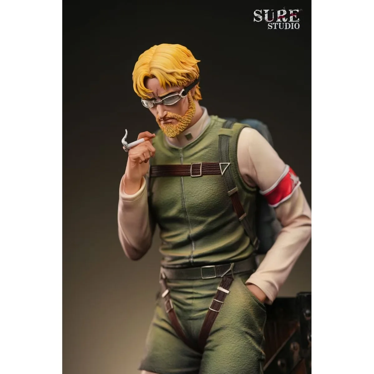 "Sure Studio's premium 1/6 scale Reiner Braun Attack on Titan statue, showing his dynamic, battle-ready pose. An ultra-limited resin collectible."
