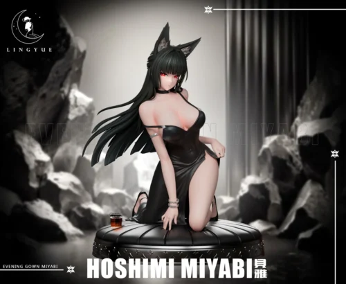 "1/6 Hoshimi Miyabi Zenless Zone Zero statue in a captivating evening gown. Premium, ultra-limited edition with exquisite design."