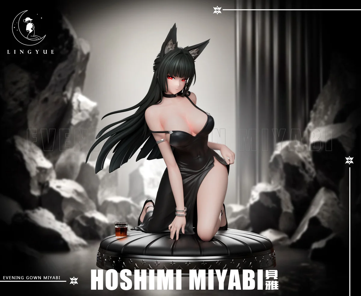 "1/6 Hoshimi Miyabi Zenless Zone Zero statue in a captivating evening gown. Premium, ultra-limited edition with exquisite design."