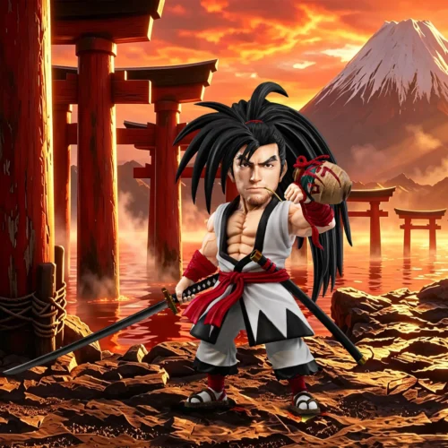 "Exclusive limited edition WCF Haohmaru Samurai Shodown figure, capturing the dynamic chibi warrior in fierce action with iconic character details.“