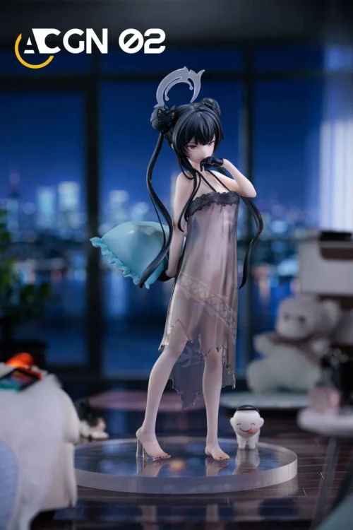 "Exquisite 1/7 Ryuugetsu Hisaki Swimsuit Blue Archive figure. Hand-painted limited edition, vibrant summer theme, dynamic pose, and sculpted details."