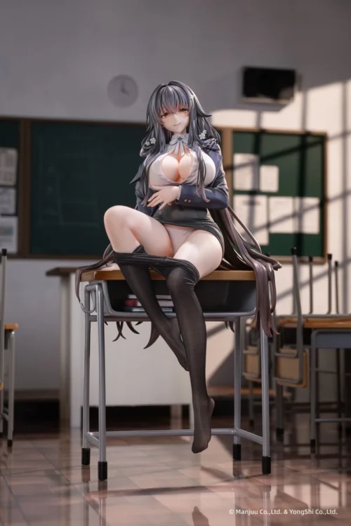 "Azur Lane Kii 1/6 Guidance Class statue. Premium sculpt details, dynamic school uniform, and interchangeable stockings viewed from multiple angles."