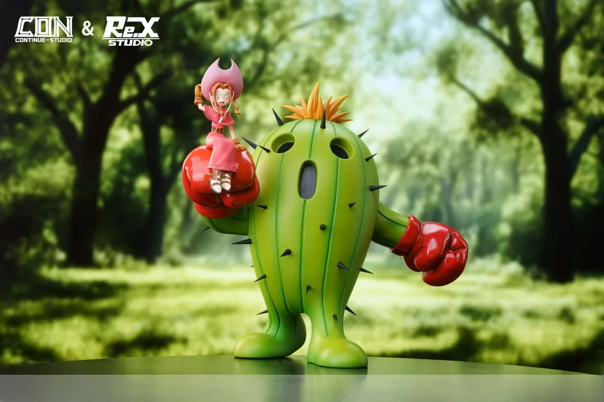 "Dynamic Digimon Adventure resin statue: Mimi Tachikawa rides Cactusmon (Palmon). An exclusive, premium Digimon Mimi Palmon figure with exquisite."