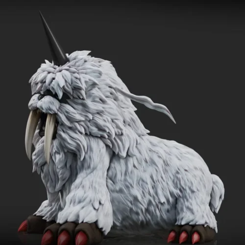 "Limited Edition Ikkakumon Digimon Resin Statue, dynamic ice battle pose. See Small & Plus versions, vibrant dual colors, and intricate details."