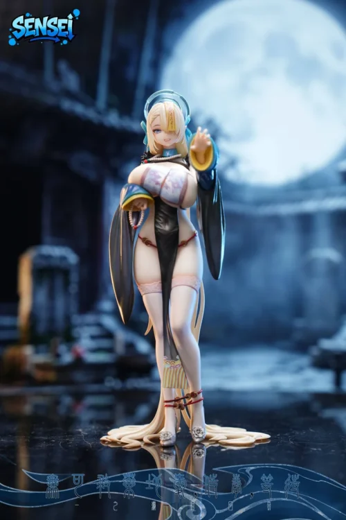 "Ultra-limited 1/6 scale Blue Archive Asuna Ichinose (Zombie Version) figure. Dynamic, playful pose in unique zombie attire, a premium collectible."