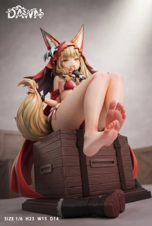 "Arknights Endfield Rosie statue by DAWN Studio. Exquisite dynamic dark fantasy figure, showcasing intricate polystone details from multiple angles."
