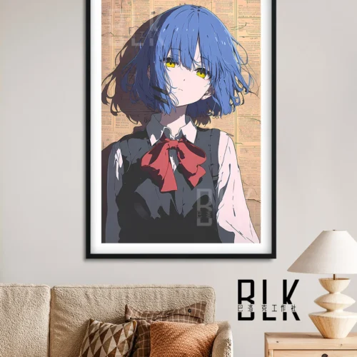 "Explore multiple views of this premium Yamada Ryo Bocchi the Rock Baroque newspaper art decorative painting, revealing its intricate artistic."