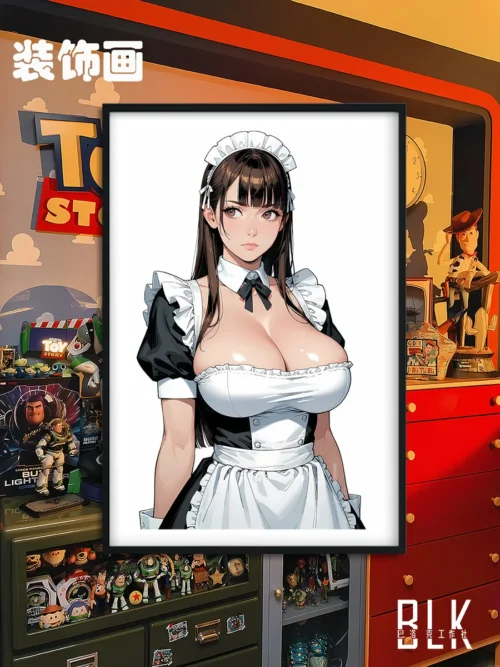 "Elegant Baroque Black Maid decorative painting featuring a mysterious figure, showcasing premium print quality and captivating artistic charm."