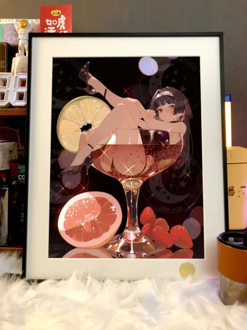 "Exclusive Zenless Zone Zero Cocktail Ya Jia Yin limited art print displaying vibrant futuristic characters in an urban fantasy setting, showing intri