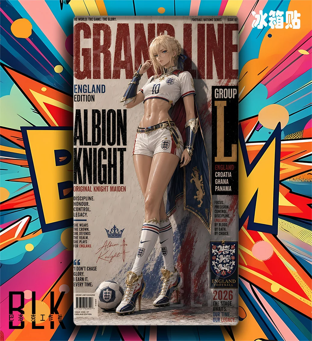 "Vibrant Anime Football Painting series gallery showcasing popular heroines in dynamic poses. High-quality sports art with playful details for collect."