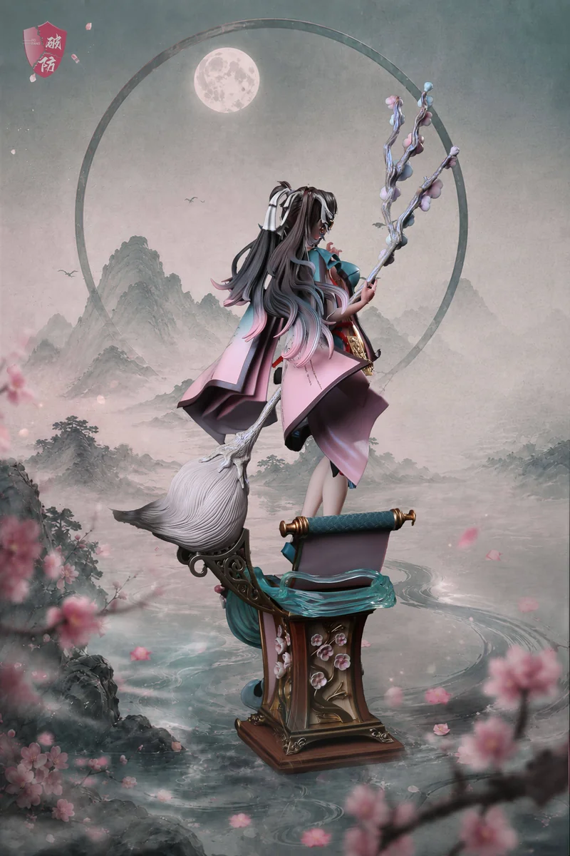 "Exclusive 1/6 Wuthering Waves Guofeng Xiaozhi PU statue. Details highlight Pòfáng Studio's ethereal Guofeng artistry, flowing water, and natural."