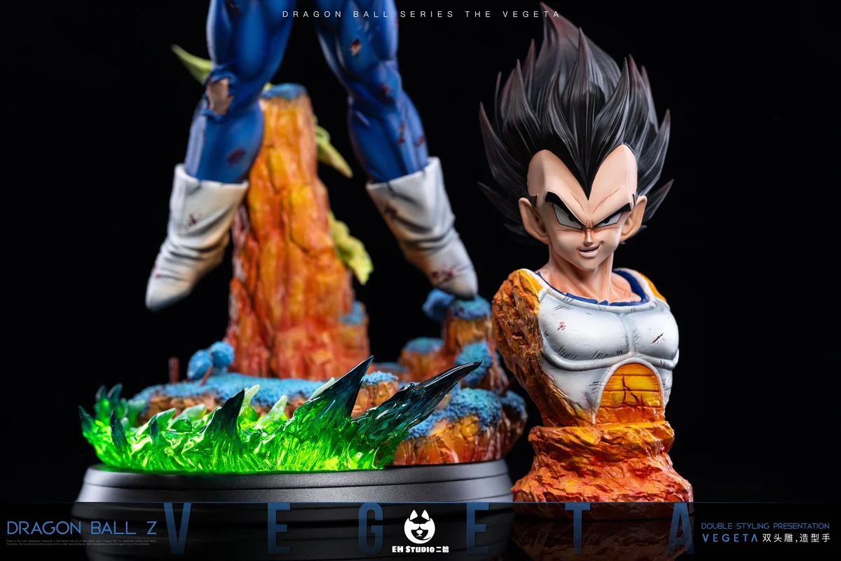 "Dynamic 1/6 Dragon Ball Vegeta statue by EH-STUDIO, showcasing battle-ready intensity with vibrant LED light-up effects. A premium limited edition."