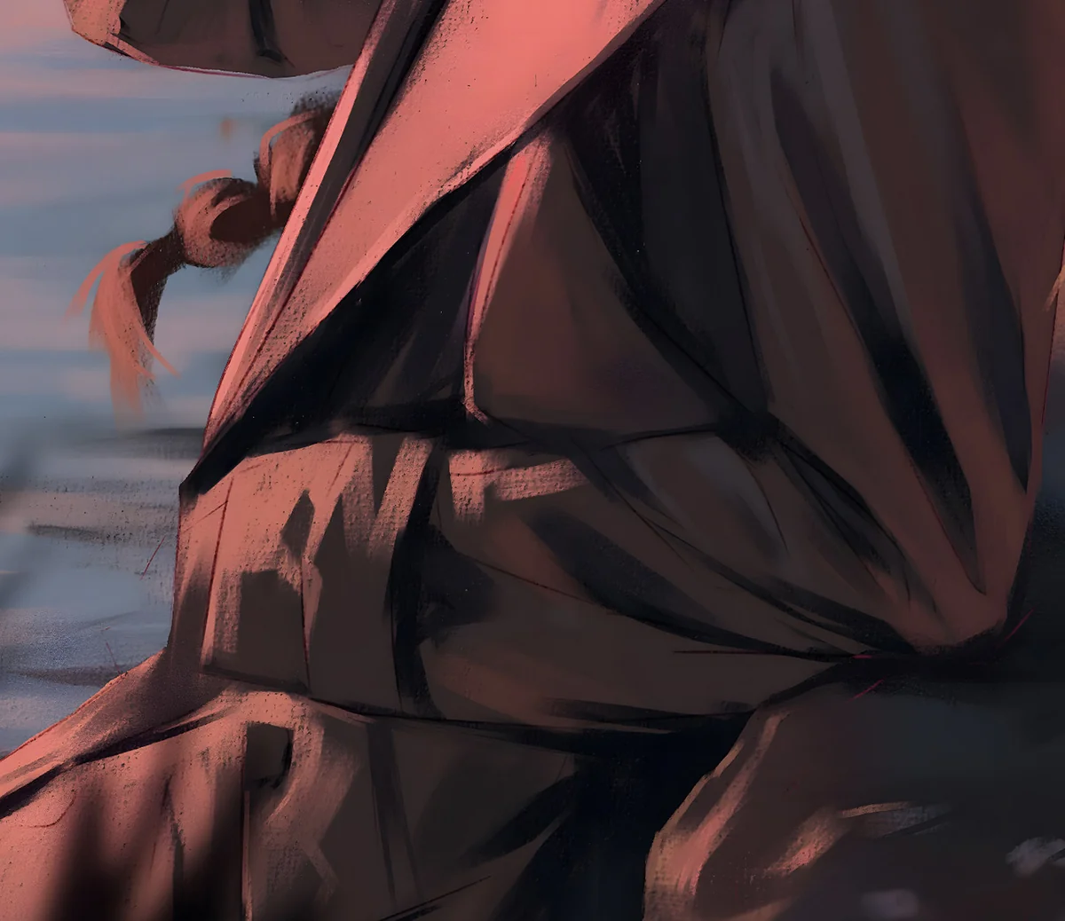 "Melancholic Makima Art Print, Chainsaw Man. Exclusive limited edition. High-quality anime portrait details, elegant frame from multiple angles."