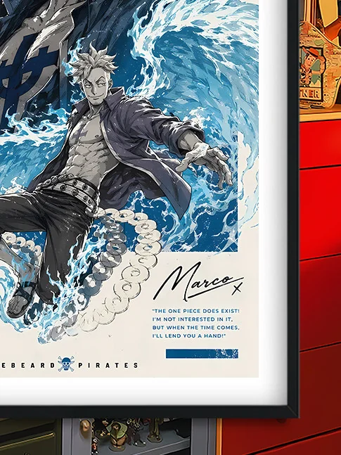 "Gallery close-up of the Marco Baroque Decorative Painting, showcasing its rich, classical textures and artistic Baroque-style rendition of One Piece."