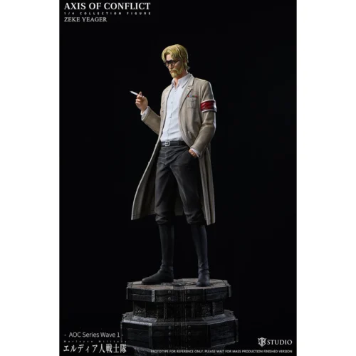 "Exclusive 1/4 scale Zeke Jaeger Attack on Titan statue from JR Studio, showcasing his iconic, formidable presence. Limited to just 88 pieces worldwid