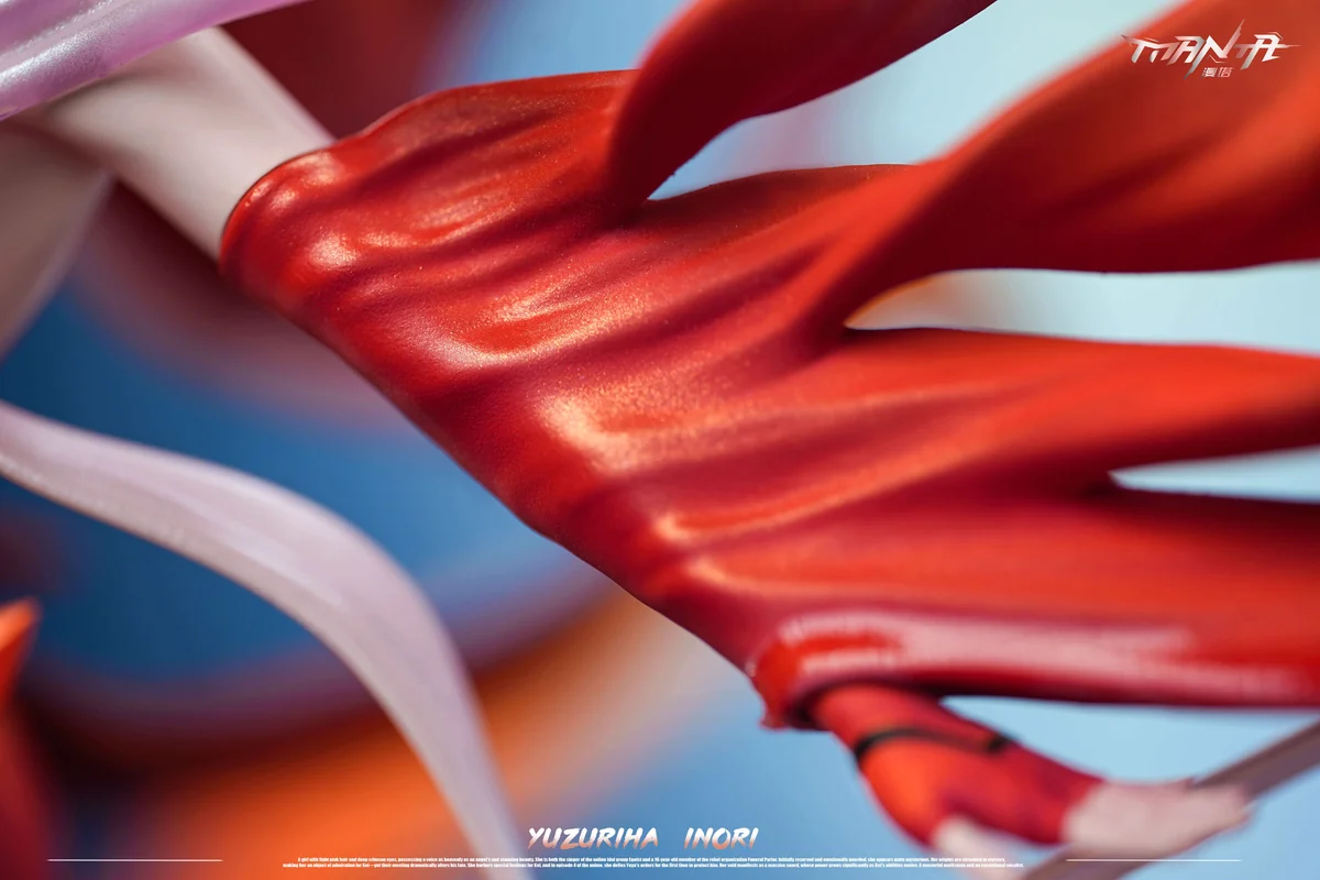 "Exquisite Inori Yuzuriha Guilty Crown statue by Manta Studio, showcasing dynamic pose, flowing attire, and intricate base details."