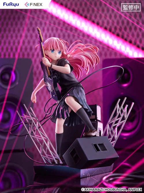 "Premium 1/7 Hitori Gotoh Bocchi the Rock figure, capturing her dynamic live guitar performance with vibrant detail and intense energy."