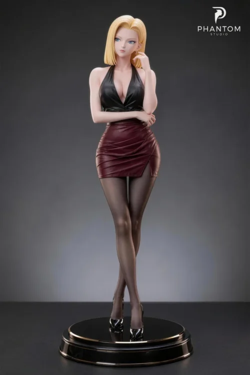 "Ultra-rare 1/6 Android 18 Secretary Dragon Ball Z resin statue. Elegant, sophisticated pose in her striking uniform. A premium limited edition collection."
