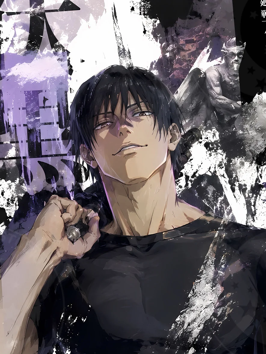"Limited Edition Toji Fushiguro Cosmic Graffiti Jujutsu Kaisen art print, showcasing its vibrant, dynamic graffiti style and unique hand-numbered."