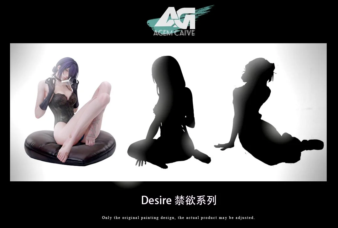 "Agem Carve Studio 1/6 & 1/4 Reze Chainsaw Man statue details. Premium PU artistry, alluring, dynamic 'Desire·Asceticism' pose."
