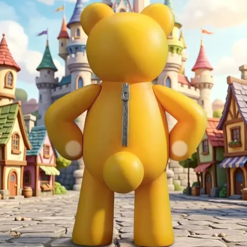 "Detailed gallery views of the exclusive Digimon Bearmon VG Studio statue, showcasing both Small and MH scales from various angles for its adorable."