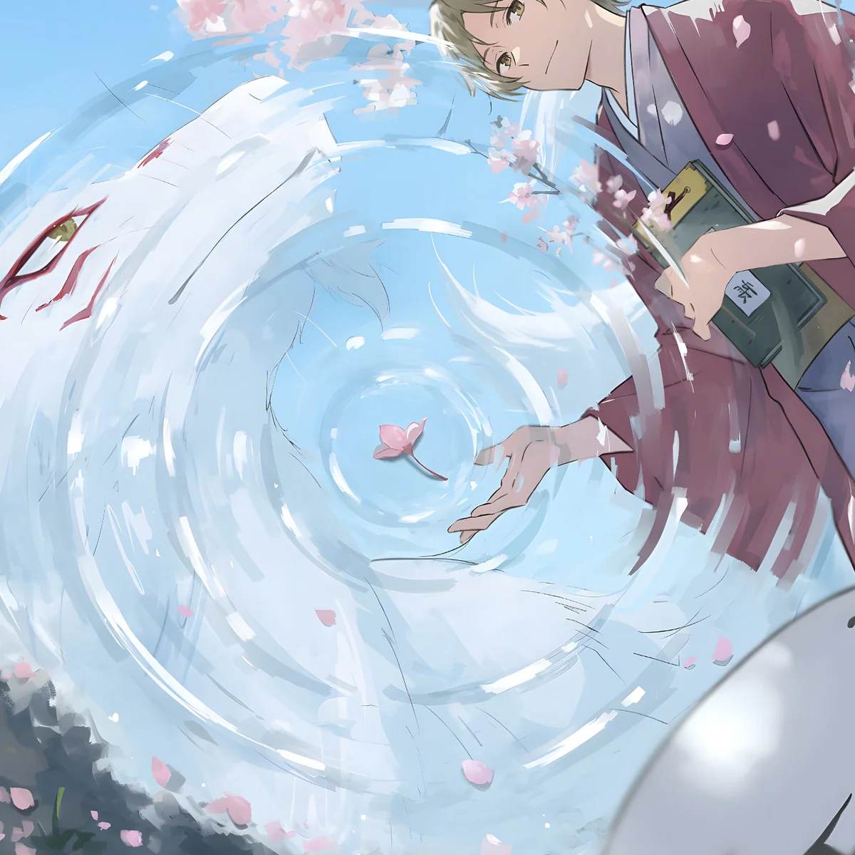 "Premium framed Natsume Art Print. Close-up on serene artwork details and the exquisite finish, a limited edition decorative painting."