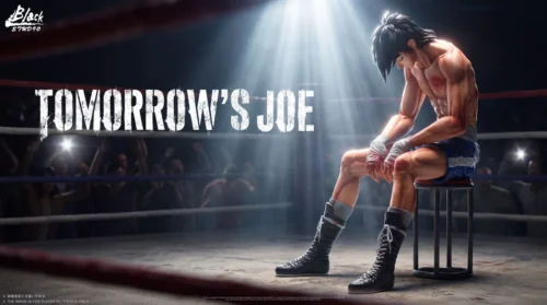 Iconic Joe Yabuki Burned Out Ashita no Joe resin statue. Gritty, exhausted post-fight emotion and intricate details showcased from premium angles.