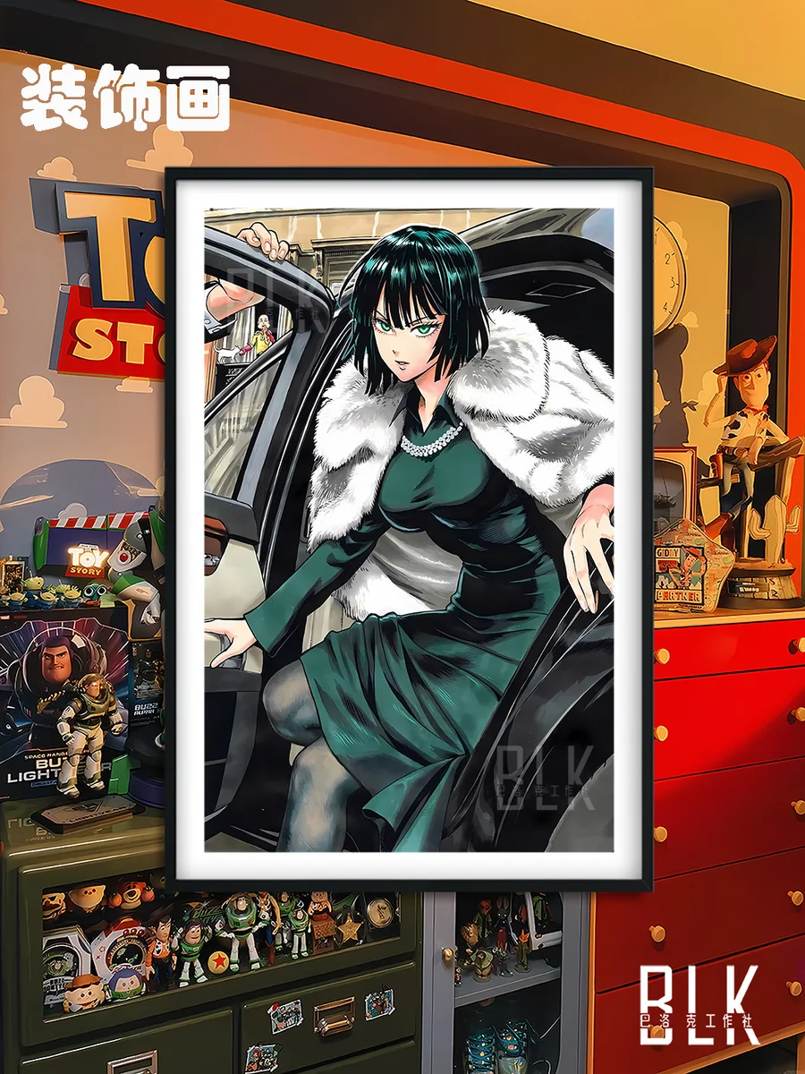 "Elegant Fubuki Baroque decorative painting from One-Punch Man, an exquisite art print showcasing intricate details and rich, artistic colors."