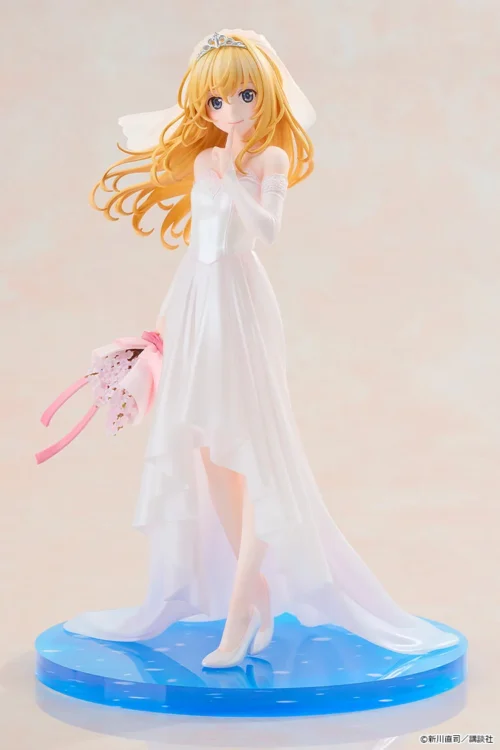 "Kaori Miyazono Wedding Dress 1/7 figure from Your Lie in April. Showcases her exquisite flowing gown, delicate bouquet, and serene beauty."