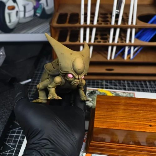 "DD Studio Dragon Ball Z Cell Larva figure gallery: detailed angles of the rare Imperfect Cell form, premium PU, and grotesque biological horror."