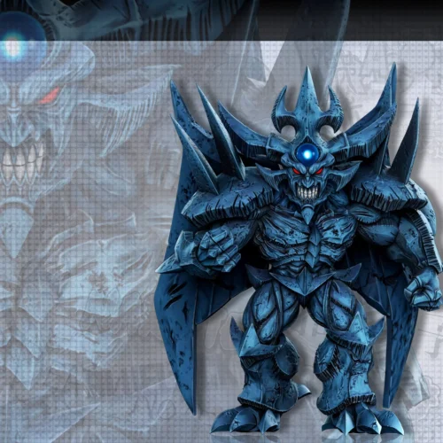 "Dynamic Obelisk the Tormentor Yu-Gi-Oh! statue by A+ Institute Studio, showcasing intricate battle-ready details from multiple angles."