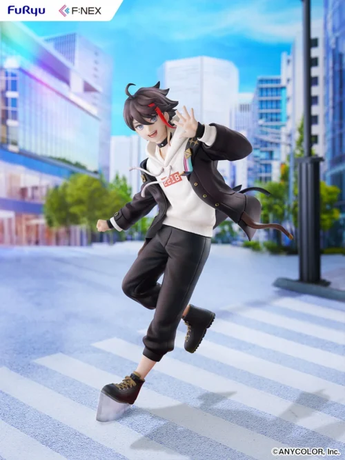"Premium 1/7 Saegusa Akina Nijisanji VTuber figure, dynamically posed mid-performance with vibrant stage energy. Captures her charismatic idol presen."