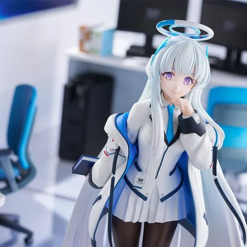 "Exquisite G.S.Collection Blue Archive Noa Ushio figure statue. See her scholarly elegance from various angles, highlighting intricate sculpted detail."