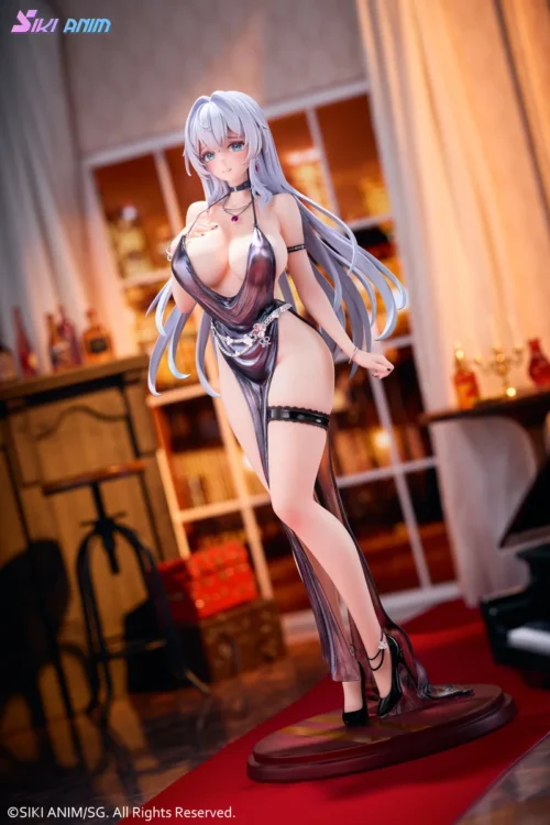 "Licensed Shion Alfiniere 1/6 scale figure in her exquisite gown, highlighting premium detail and graceful pose. An authorized SIKI ANIM Studio original."