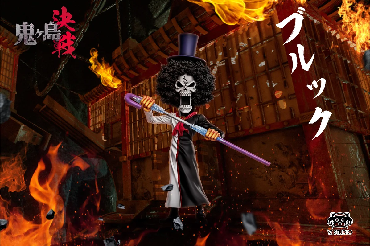 Dynamic Brook Onigashima YZ Studios GK collectible figure in an epic battle pose, showcasing its premium detail and exclusive design.