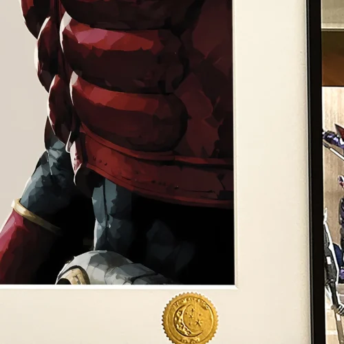"Premium framed Limited Edition Kamen Rider Kuuga Starry Sky print, showcasing dynamic angles, vibrant cosmic background, and intricate details."