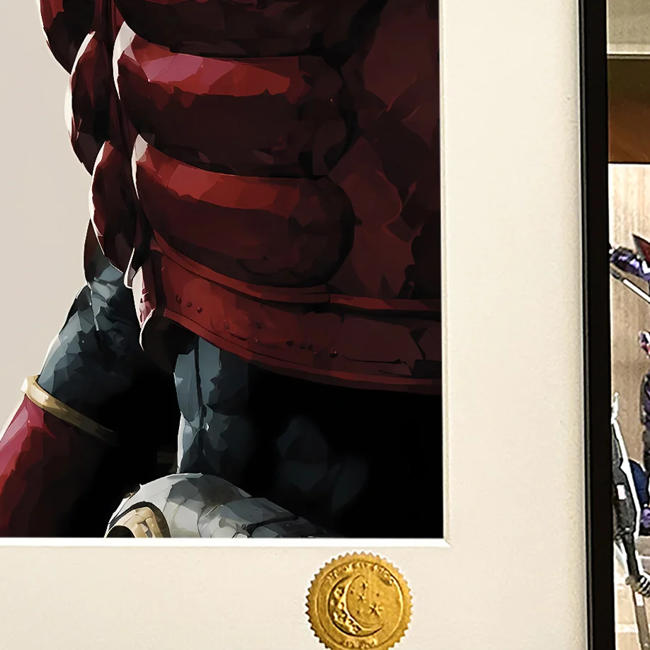 "Premium framed Limited Edition Kamen Rider Kuuga Starry Sky print, showcasing dynamic angles, vibrant cosmic background, and intricate details."