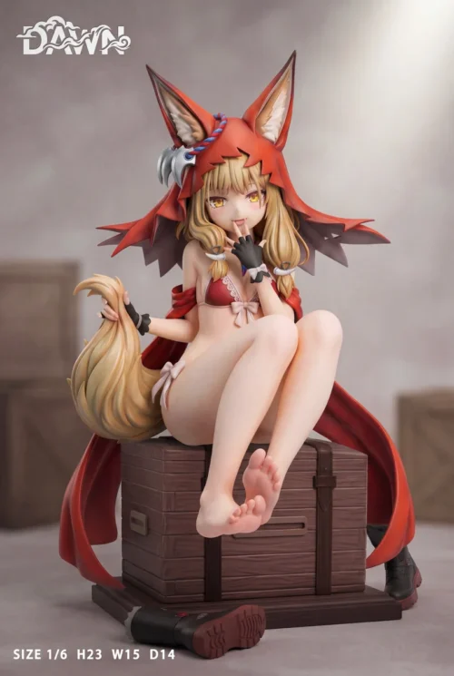 "Exquisite 1/6 & 1/4 Arknights Endfield Rosie dynamic polystone figure by DAWN Studio, showcasing her powerful dark fantasy warrior pose."