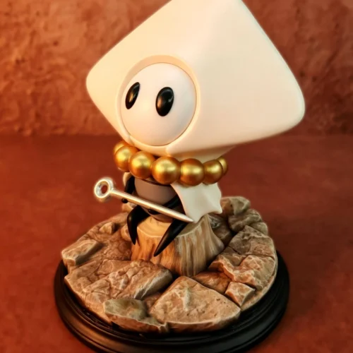 "Limited Edition Sherma Caretaker Hollow Knight: Silksong statue. Intricate, melancholic sculpt details and atmospheric base from all angles."