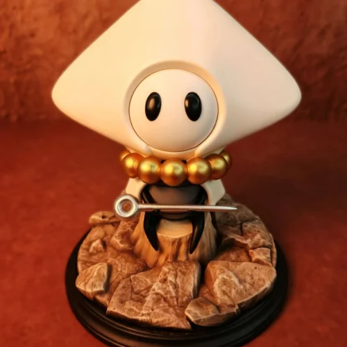 "Limited Edition Sherma Caretaker Hollow Knight: Silksong statue. Intricately sculpted melancholic character on an atmospheric base by Sheen Studio."