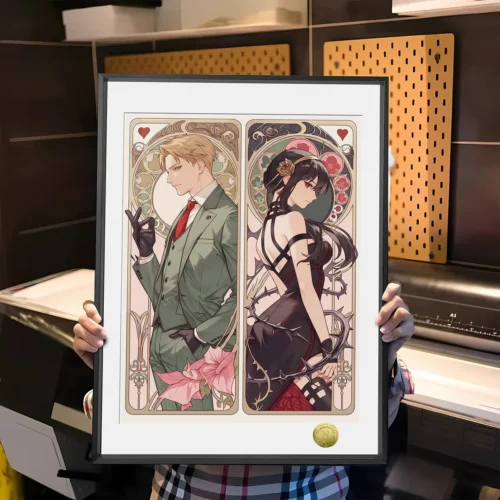"Exclusive Spy x Family 'Twilight & Thorn Princess' CP decorative painting. Dynamic, romantic portrayal of Loid and Yor's iconic bond, premium Spy."
