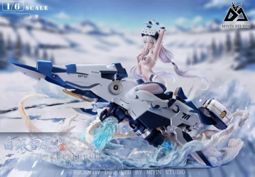 "Wheelchair anime figure: MIYIN Studio's 1/6 Ju-jie resin statue. Melancholic schoolgirl in a detailed wheelchair, embodying her emotionally resonant."