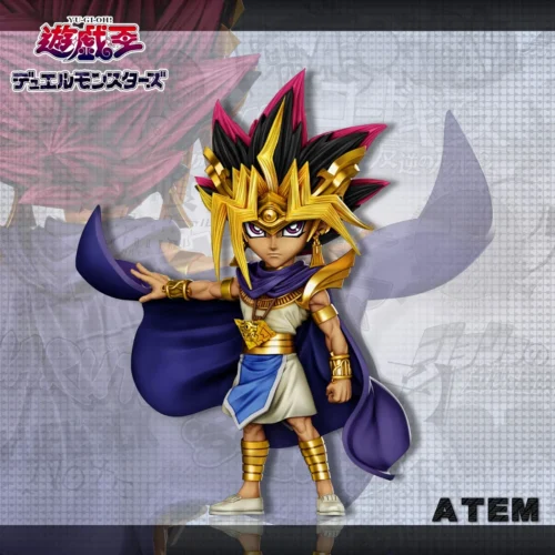 "Premium A+ Studio Yu-Gi-Oh Atem figure showcasing Pharaoh Atem in a dynamic action pose, capturing his iconic power and dueling spirit on a custom."
