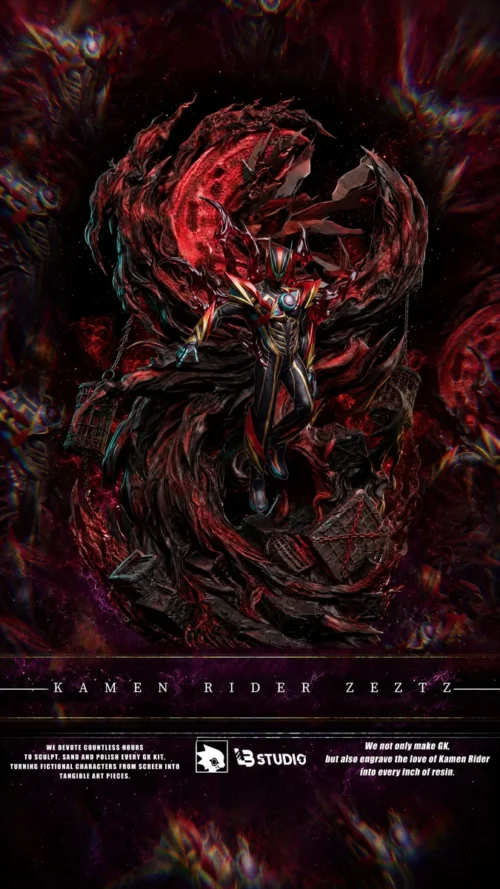 "Kamen Rider Zets Super Dream Form resin statue, showcasing dynamic heroic pose with integrated LED lighting and intricate sci-fi armor details."